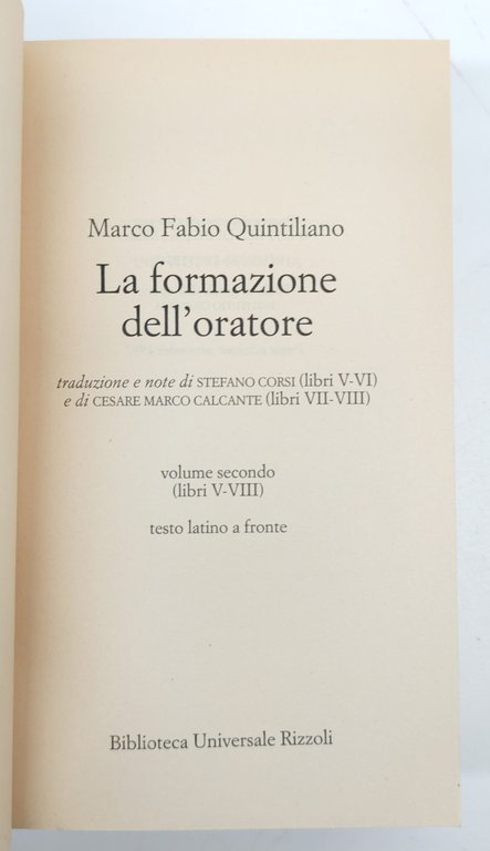 Marco Fabio Quintiliano La formazione dell'oratore 3 volumi 1° edizione … | Immagine Gallery 9