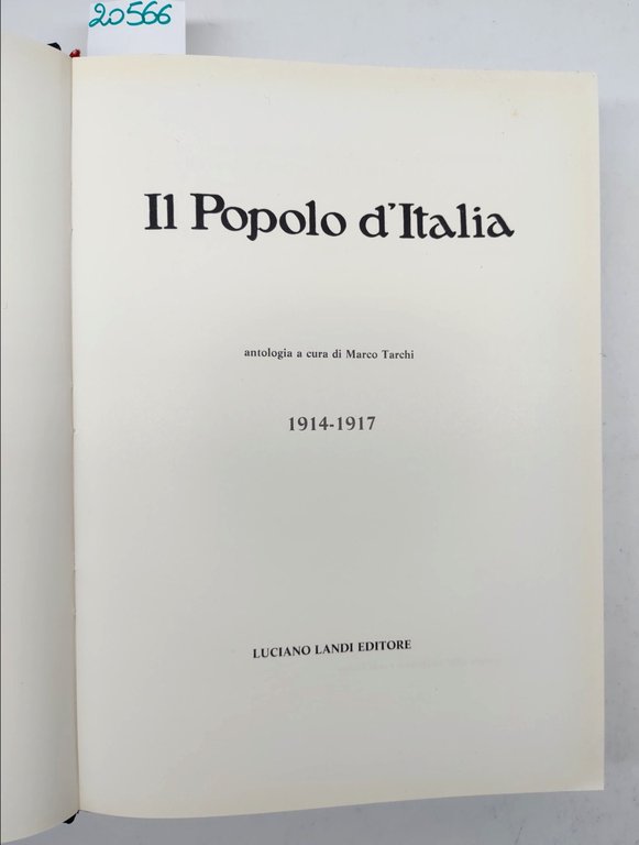 Marco Tarchi Il popolo d'Italia 1914-1917 Luciano Landi C.E.N. Editore …