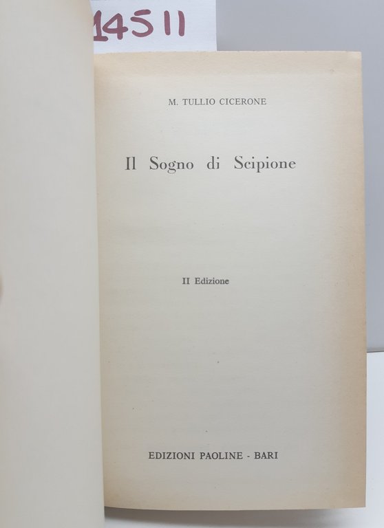 Marco Tullio Cicerone Il sogno di Scipione 2° ed. Paoline …