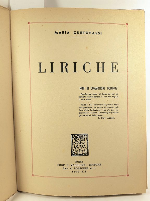 Maria Curtopassi Liriche Maglione 1942 | Immagine Gallery 2