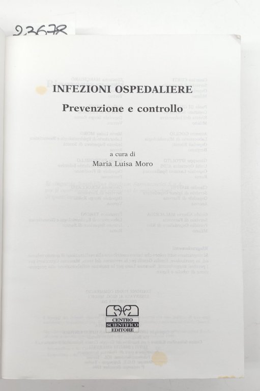 Maria Luisa Moro Infezioni ospedaliere prevenzione e controllo SmithKline Beecham … | Immagine Gallery 3