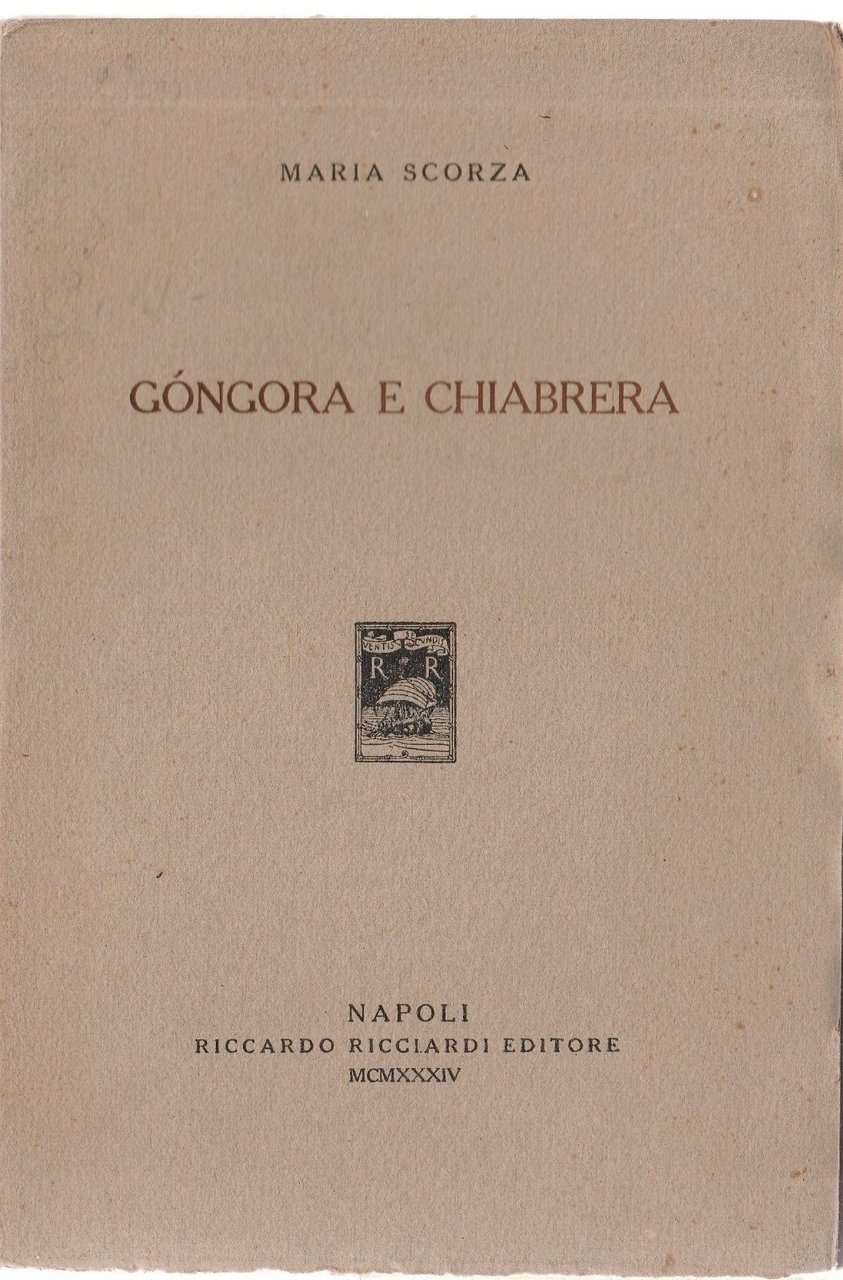 Maria Scorza Gongora E Chiabrera Napoli 1934 -L4599