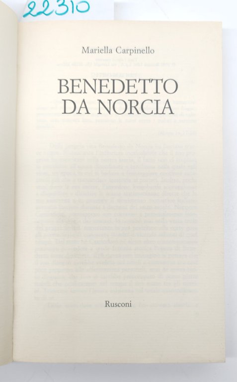 Mariella Carpinello Benedetto da Norcia Rusconi 1° edizione 1991 | Immagine Gallery 2