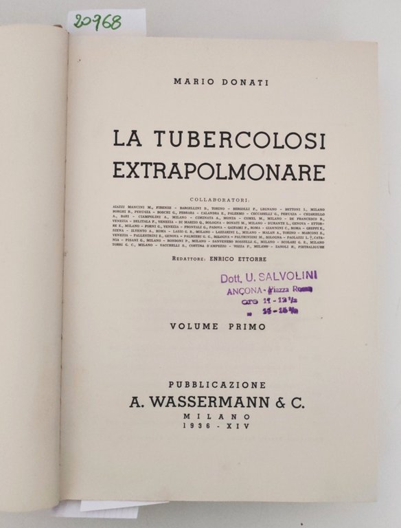 Mario Donati La tubercolosi extra polmonare 2 volumi Wasserman 1936 | Immagine Gallery 4