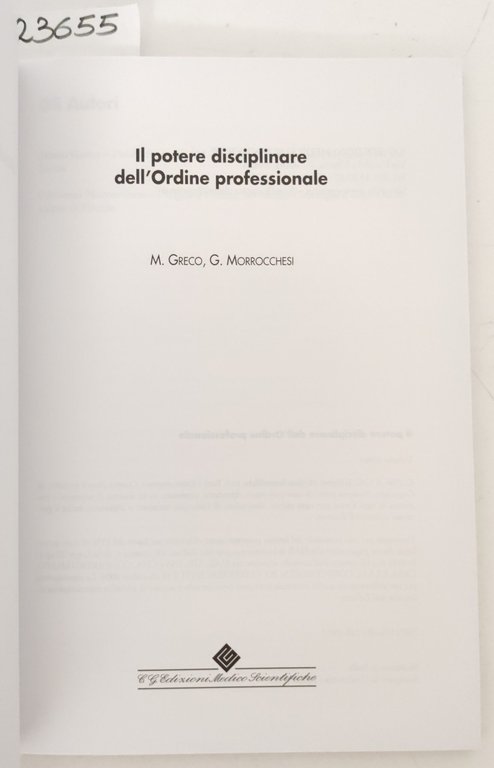 Mario Greco Giovanni Morrocchesi Il potere disciplinare dell'ordine professionale Edizioni … | Immagine Gallery 2