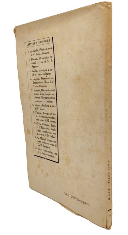 Marx Pagine scelte a cura di Buscio Giordano Palumbo 1951