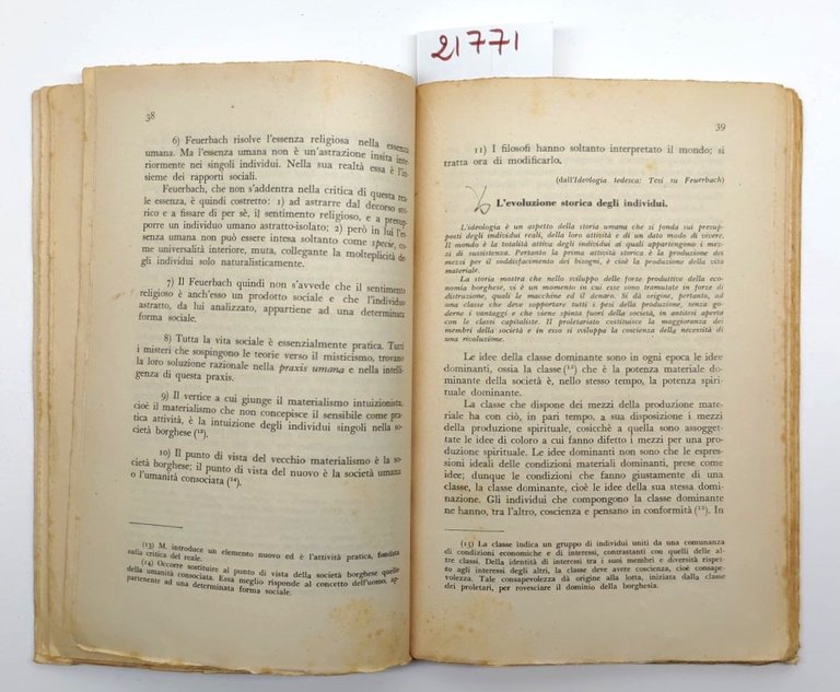 Marx Pagine scelte a cura di Buscio Giordano Palumbo 1951