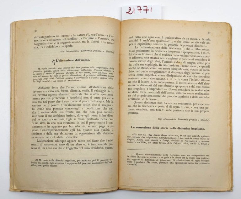 Marx Pagine scelte a cura di Buscio Giordano Palumbo 1951
