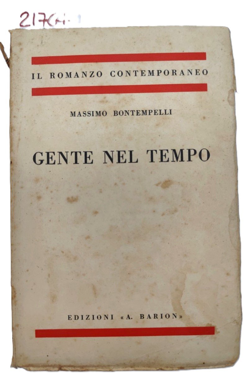 Massimo Bontempelli Gente nel tempo Barion 1937