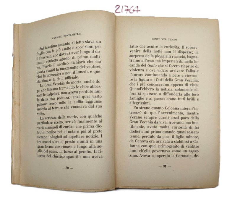 Massimo Bontempelli Gente nel tempo Barion 1937