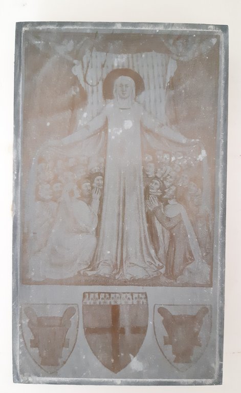 Matrice per stampa Miniatura Beata Vergine con fratelli oranti su …