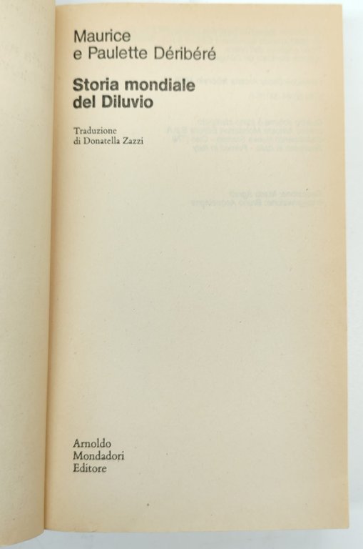 Maurice e Paulette Deriberè Storia mondiale del diluvio Oscar Mondadori … | Immagine Gallery 2