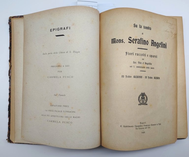 Memorie funebri '900 Rara raccolta storica Ephemera Lutto