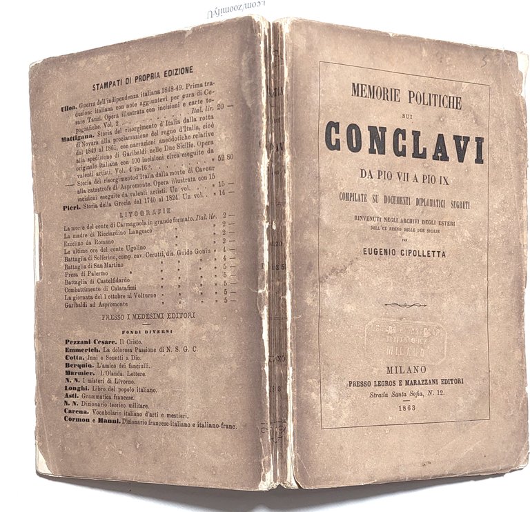 Memorie politiche sui Conclavi da Pio VII a Pio IX …