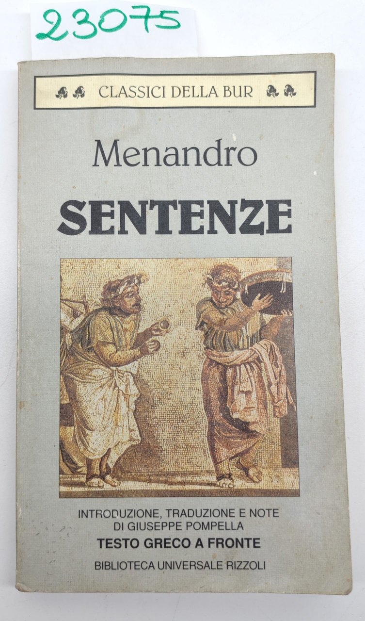 Menandro Sentenze BUR Rizzoli 1° edizione 1997 | Immagine principale