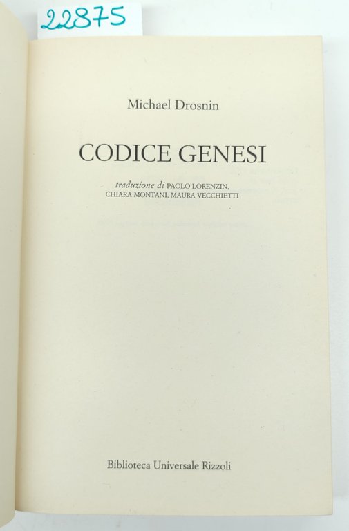 Michael Drosnin Codice Genesi BUR 1999 1° edizione | Immagine Gallery 2