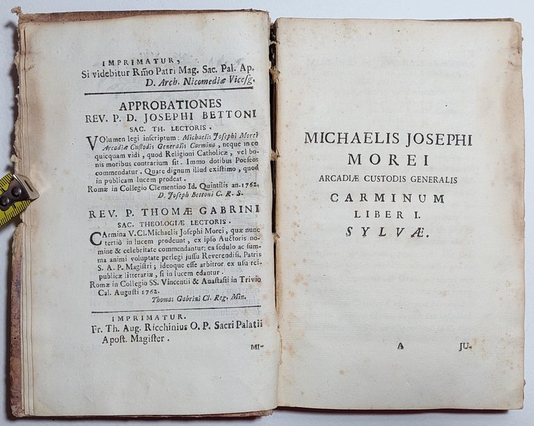 Michaelis Josephi Morei Arcadiae Custodis Generalis Carmina Editio Tertia Rome …