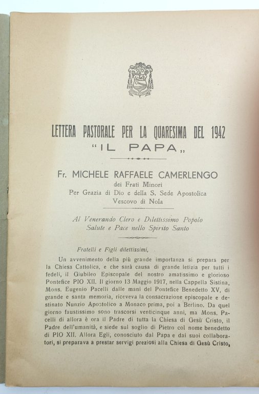 Michele Raffaele Camerlengo Vescovo di Nola lettera pastorale per la … | Immagine Gallery 3