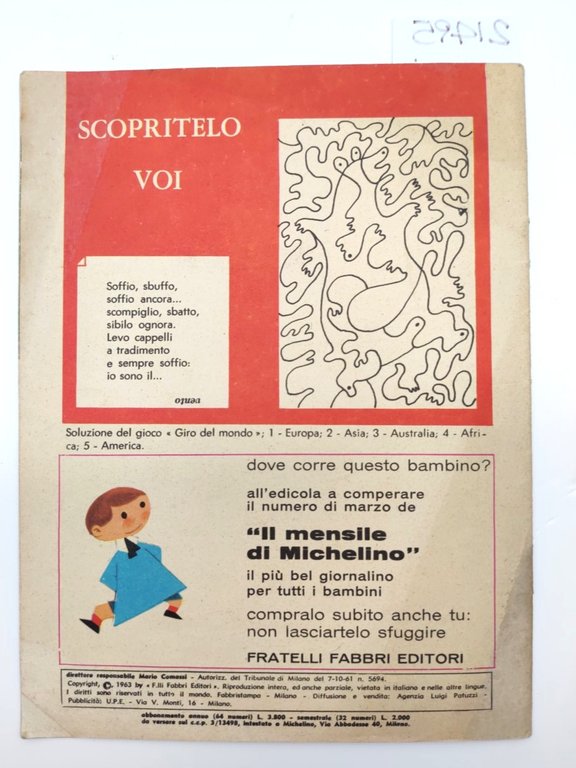 Michelino numero 18 2 marzo 1963