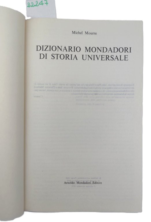 Michelle Morre Dizionario Mondadori di storia universale 2 volumi 2° …
