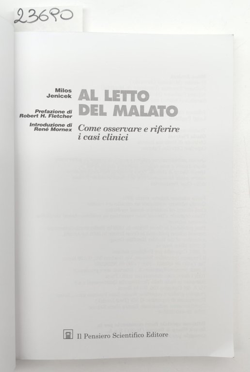 Milos Jenicek Al letto del malato Il Pensiero Scientifico 1° … | Immagine Gallery 3