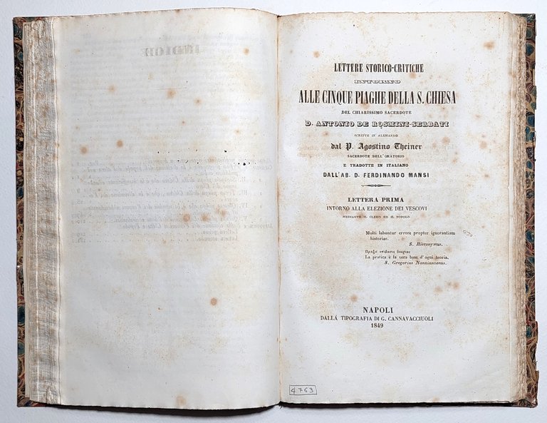 Miscellanea di due volumi Delle Cinque Piaghe della Santa chiesa …