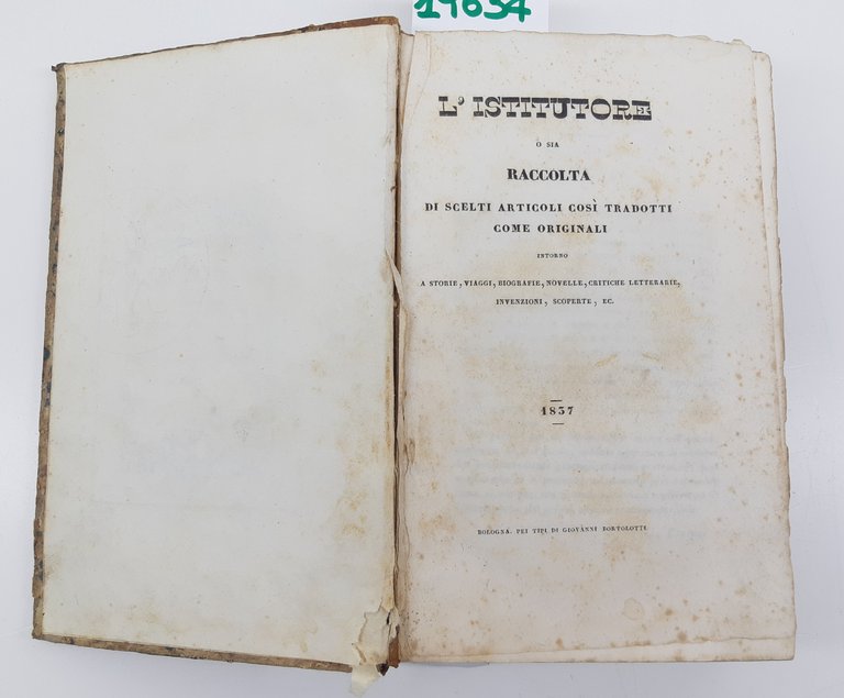 Miscellanea L'istitutore o sia raccolta di scelte articoli così tradotti …