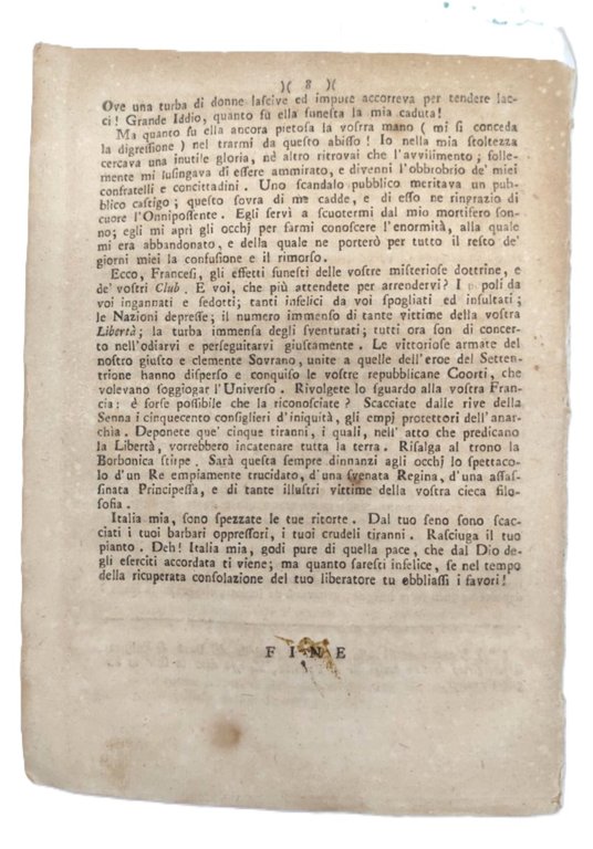 Miscellania discorso politico morale Senato della Repubblica di Lucca ANNO …