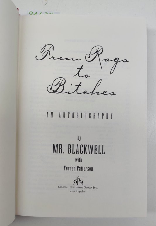 Mr. Blackwell An autobiography GPG 1995 autografato