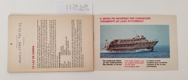 Navigazione sul Lago di Garda orari tariffe 1982