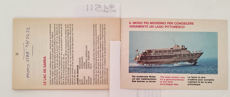 Navigazione sul Lago di Garda orari tariffe 1982