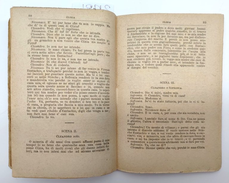 Niccolò Machiavelli Le commedie La Mandragola La Clizia Perino 1884