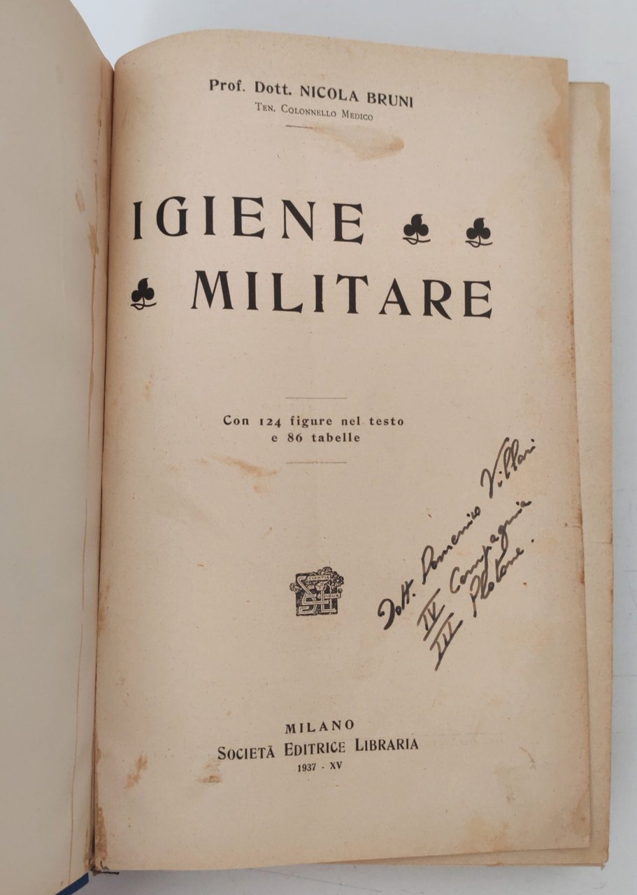 Nicola Bruni, Igiene militare, Società Editrice Libraria 1937 | Immagine principale