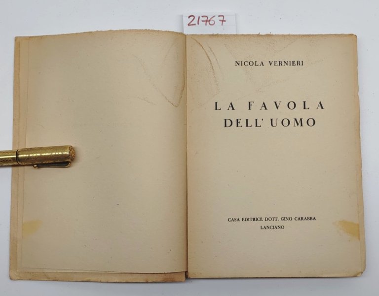 Nicola Vernieri La favola dell'uomo Carabba 1948