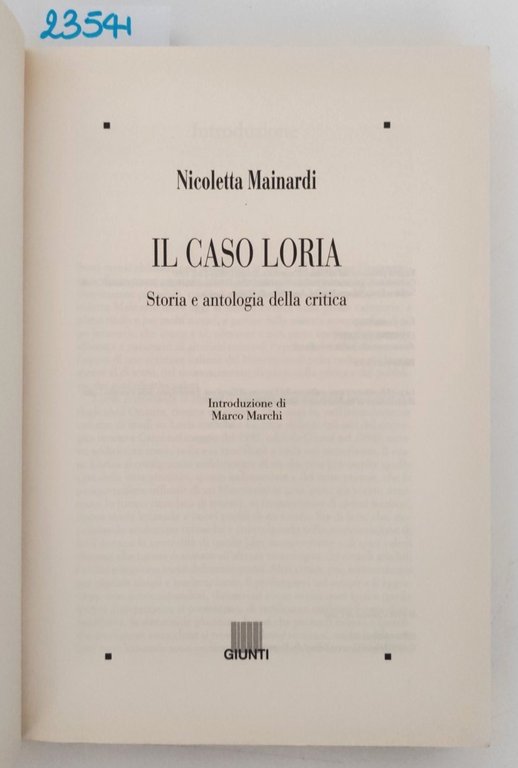 Nicoletta Mainardi Il caso Loria Giunti 1998 | Immagine Gallery 3