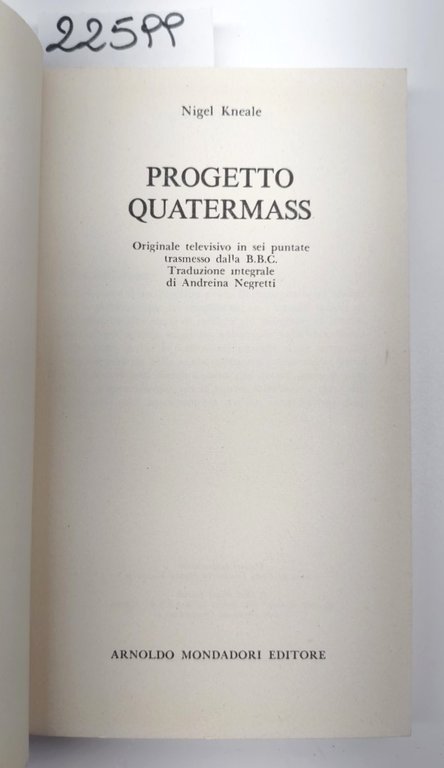 Nigel Kneale Progetto Quaternass Urania Mondadori 1977 luglio