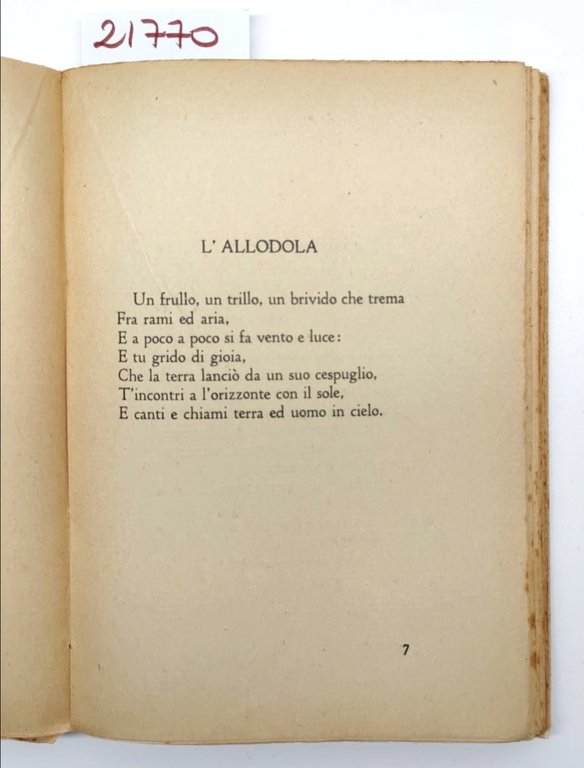 Nino Pantaleo Il sole sulla fronte liriche L'Eroica 1938