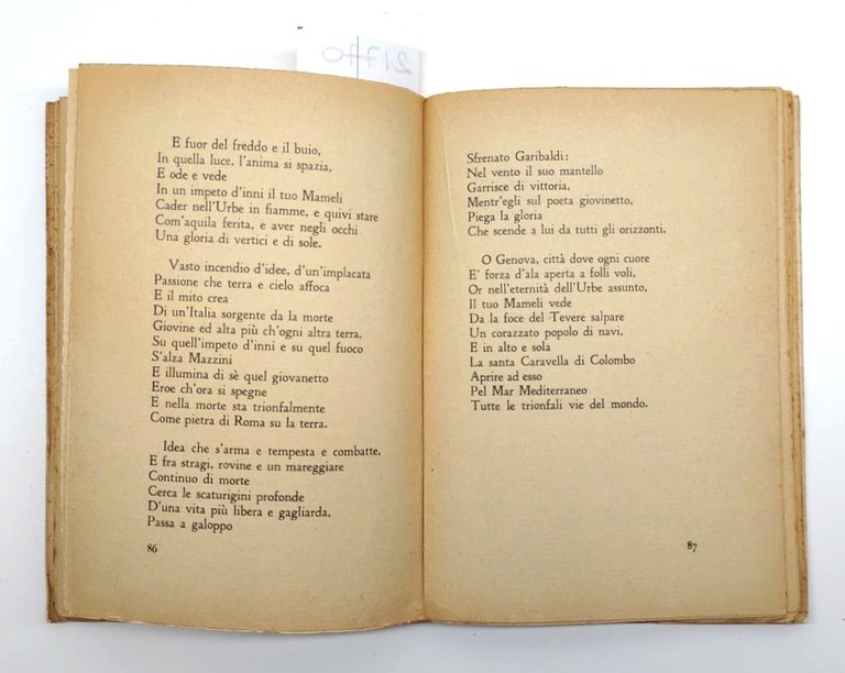 Nino Pantaleo Il sole sulla fronte liriche L'Eroica 1938