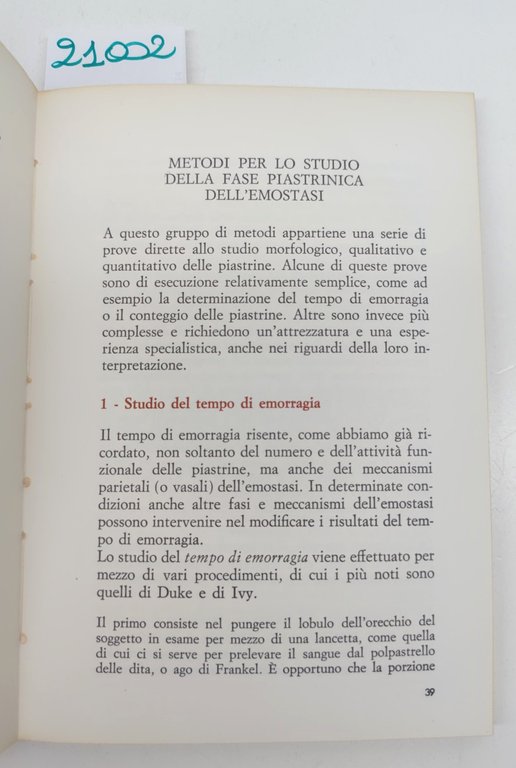 Note pratiche per la diagnosi delle malattie emorragiche Ravizza 1967