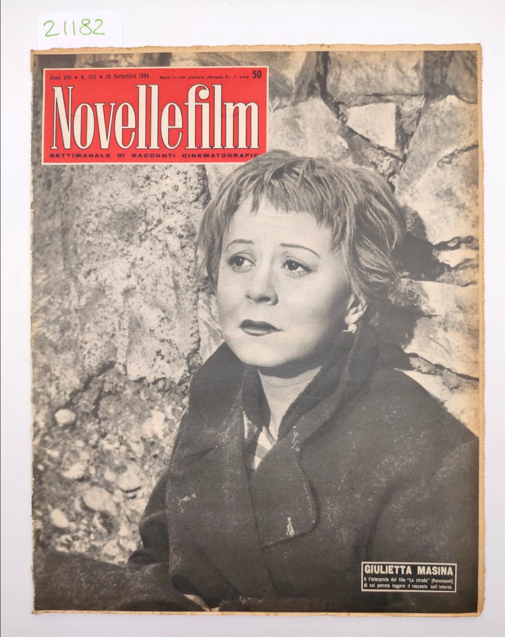 Novelle film e numero 352 18 settembre 1954 Giulietta Masina