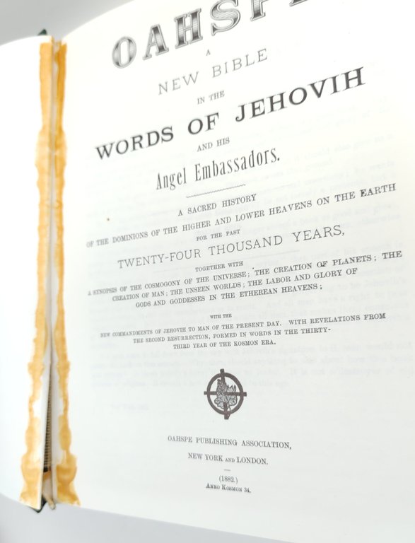 Oahspe a New bible in the world of Jehovih ristampa …