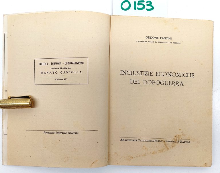Oddone Fantini-Ingiustizie Economiche Del Dopoguerra-1930 Chiurazzi-O153