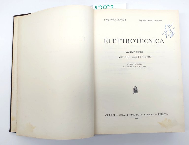 Olivieri e Ravelli Elettrotecnica vol. 3° Misure Elettriche ristampa della …