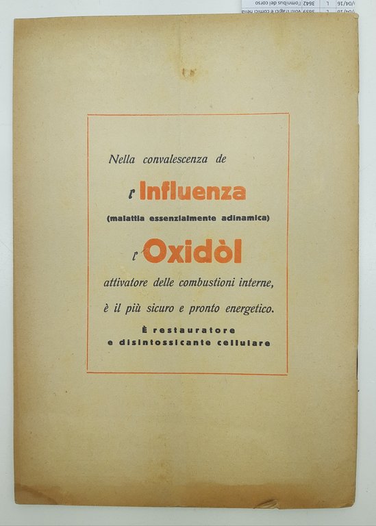 Omnia Medica periodico mensile numero 7 settembre 1935 Baldacci