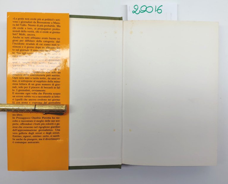 Onofrio Pierrotta Pressappoco Mondadori 1° edizione 1992