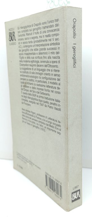 Orapollo I geroglifici BUR Rizzoli 1° edizione 1996 | Immagine Gallery 2