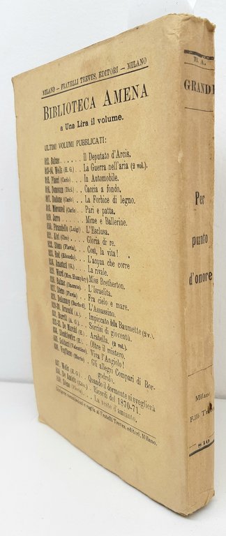 Orazio Grandi Per punto d'onore novelle Treves 1913 Abela Carboneria