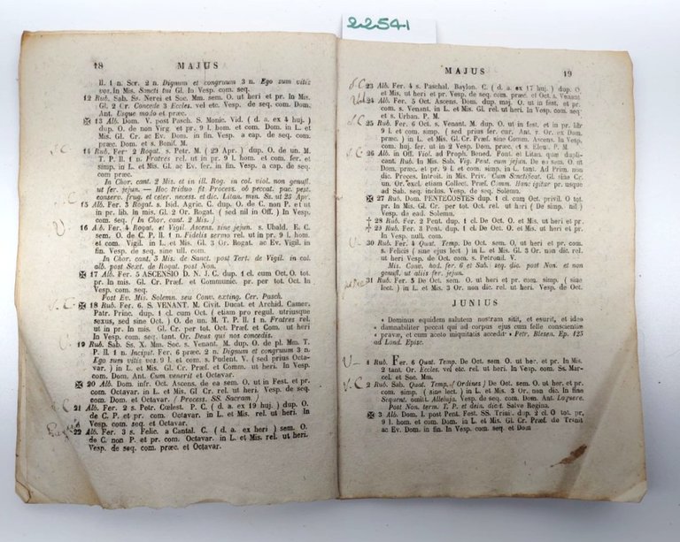 ORDO Camerino 1855 Arcivescovo Salvini Directorium Liturgico Storico