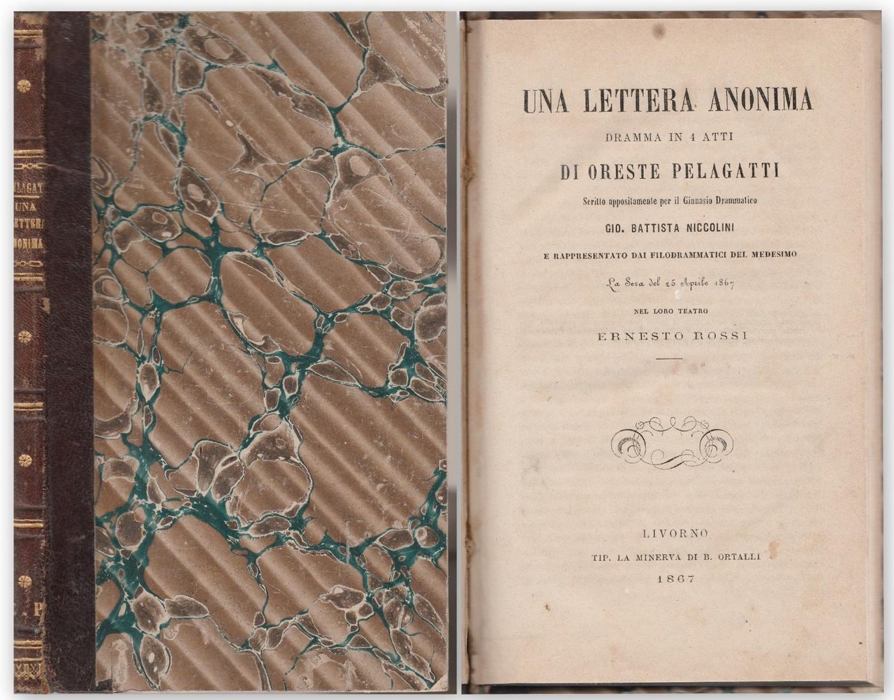 Oreste Pelagatti Una Lettera Anonima Dramma In 4 Atti 1867-L4908