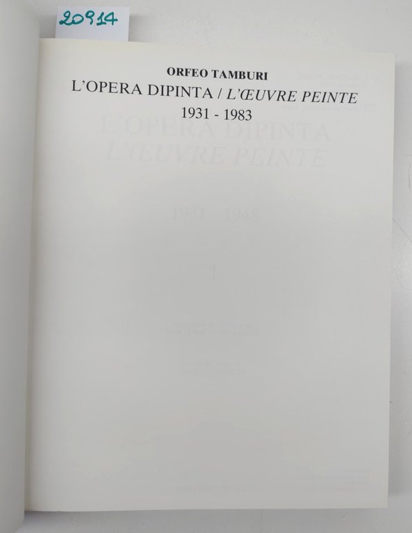 Orfeo Tamburi L'opera dipinta 1931-1983 Edicigno Roma 1983 | Immagine Gallery 2